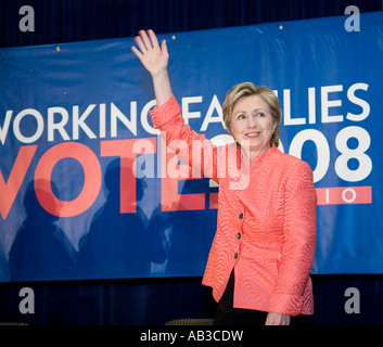 Hillary Clinton Kampagnen für das Präsidentenamt Stockfoto