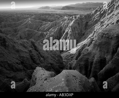 Schwarz / weiß-Schriftarten weisen Anza Borrego Desert State Park Borrego Springs San Diego County Kalifornien Vereinigte Staaten USA Stockfoto