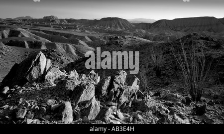 Schwarz und weiß-Blick vom Wind Höhlen Anza Borrego Desert State Park Borrego Springs San Diego County Kalifornien Vereinigte Staaten uns Stockfoto