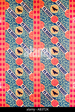 Tapete, entworfen von dem berühmten viktorianischen Architekt Augustus Welby Pugin für seine Heimat, die Grange in Ramsgate, Kent Stockfoto