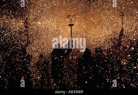 Correfoc - Barcelona, Katalonien, Spanien Stockfoto
