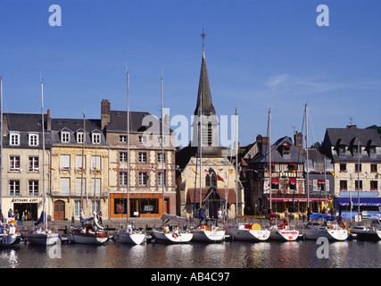 Alten Hafen Honfleur Calvados Normandie Frankreich Stockfoto