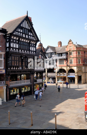 Chester. High Cross Gegend in die historische Stadt Chester das Verwaltungszentrum der Grafschaft Cheshire Stockfoto