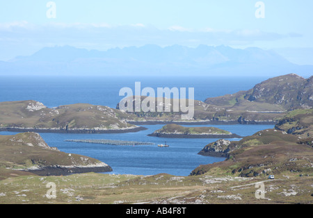 Cuillin Hills von Skye gesehen von South Uist Schottland Juni 2007 Stockfoto