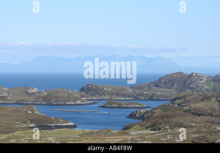 Cuillin Hills von Skye gesehen von South Uist Schottland Juni 2007 Stockfoto