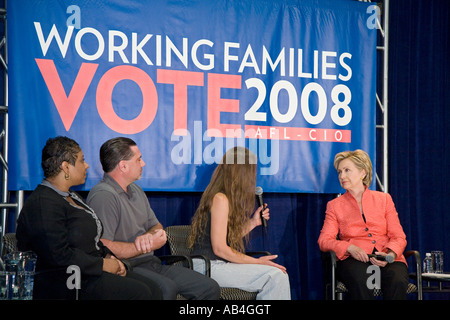 Hillary Clinton Kampagnen für das Präsidentenamt Stockfoto