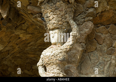 Statue im Park Güell, Barcelona, Spanien Stockfoto