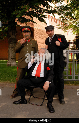Lenin, Stalin, Marx-Imitatoren in Moskau Stockfoto