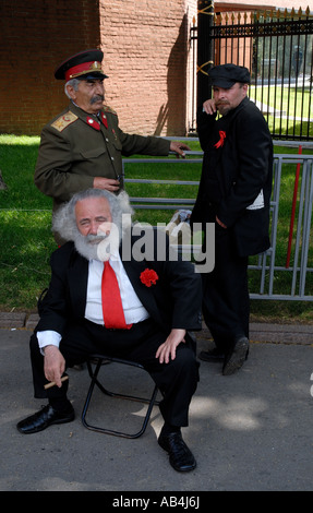 Lenin, Stalin, Marx-Imitatoren in Moskau Stockfoto