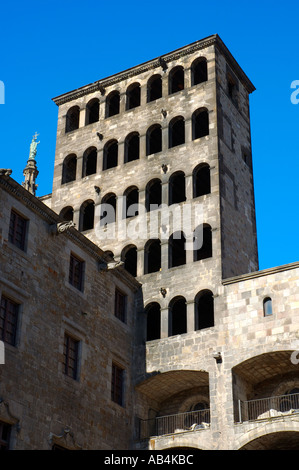 Mirador del Rei Martí oder Saint Martins Turm, Barri Gotic, Barcelona, Spanien Stockfoto