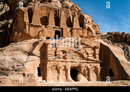 Der Obelisk Grab und Bab als Siq Triclinium bei Petra in Jordanien Stockfoto