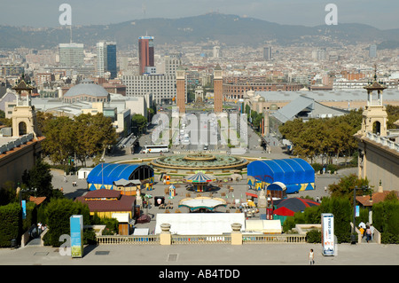 Avinguda De La Reina Maria Christina, Barcelona, Spanien Stockfoto