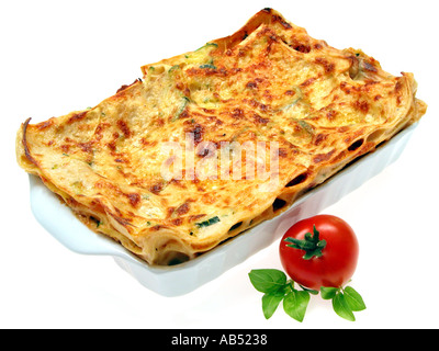 LASAGNE BOLOGNESE Käse Entree Lasagne wichtigsten Pan Pasta Rezept zubereitet Stockfoto