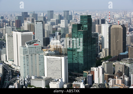 JPN, Japan, Tokyo: Blick aus dem Observatin-Deck von Roppongi Hills Mori Tower, Tokyo City View. Roppongi und Akasaka Bezirke Stockfoto