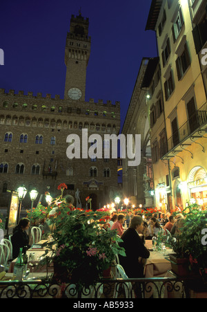 Italien Florenz Piazza della Signoria Restaurants Stockfoto