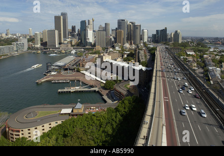 Blick vom Sydney Harbour Bridge, Innenstadt Stockfoto