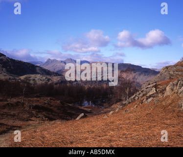 Die langdalepikes Hecht von stickle Harrison stickle pavey Lade von holme fiel Lake District, Cumbria england Stockfoto