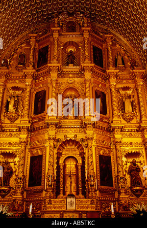 Hochaltar, Santo Domingo de Guzman Kirche, die römisch-katholische Kirche, Katholizismus, Hauptstadt, Oaxaca, Oaxaca de Juárez, Oaxaca, Mexiko Stockfoto