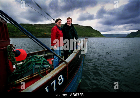 CHARLES KENNEDY LIBERALER DEMOKRAT LIB DM SARAH GURLING POLITIK WAHL 2001 ISLE OF SKYE PORTREE Stockfoto