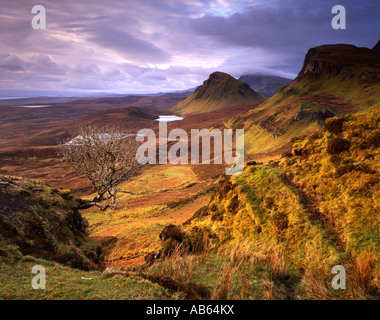 Trotternish Ridge in Dämmerung Licht, Isle Of Skye, Schottland, Großbritannien Stockfoto