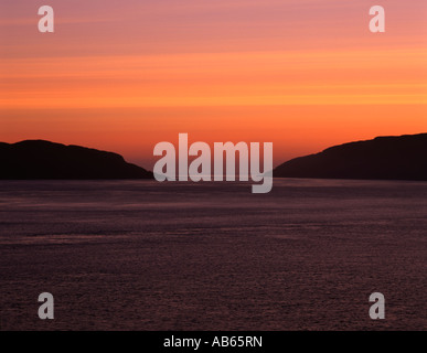 Golf von Corryvreckan bei Sonnenuntergang von der Craignish Halbinsel, Argyll betrachtet Stockfoto