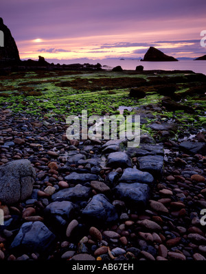 Sonnenuntergang von Duntulm, Trotternish, Isle Of Skye. Stockfoto