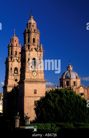 Kathedrale des Göttlichen Heilandes von Morelia, Kathedrale des Göttlichen Heilands, der Kathedrale, Catedral, Stadt Morelia, Morelia, Michoacán, Mexiko Stockfoto