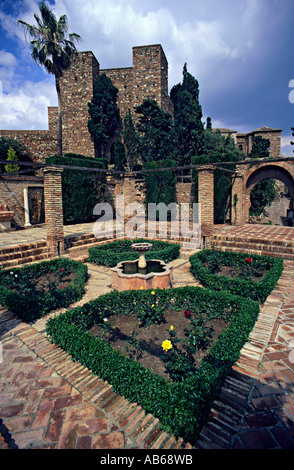 Gärten in der Alcazaba von Málaga-Spanien Stockfoto