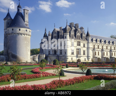 Chateau du Chenonceau Loiretal Indre et Loire-Frankreich Stockfoto