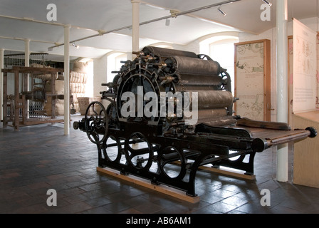 New Lanark UNESCO World Heritage Site - Ausstellung von alten Textilmaschinen. © Copyright Carsten Flieger 2006 Stockfoto