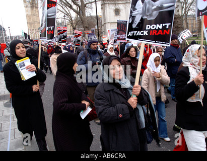 Demonstration in London 3. Jahr Jahrestag der Invasion des Irak fordern Regierung beendet Besatzung und dringen nicht in Iran 1 Stockfoto