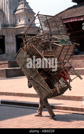 Rohrgeflecht Verkäufer Patan Kathmandu-Nepal Stockfoto
