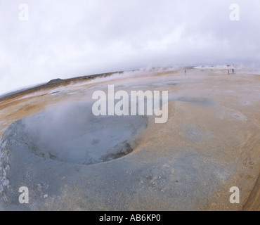 Hverarond-Krater, Schlammpfützen und Dampfdüsen, Island. Stockfoto