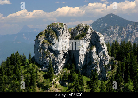 Aussicht vom Gipfel des Mount Laber, in den deutschen Alpen Stockfoto