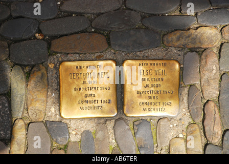 "Stolpersteine" Freiburg Im Breisgau Baden-Württemberg Deutschland Stockfoto