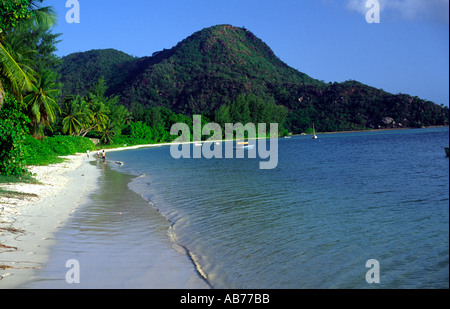 Grand Anse Praslin Strand Seychellen Stockfoto