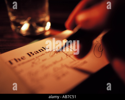 Schreiben-Scheck Stockfoto