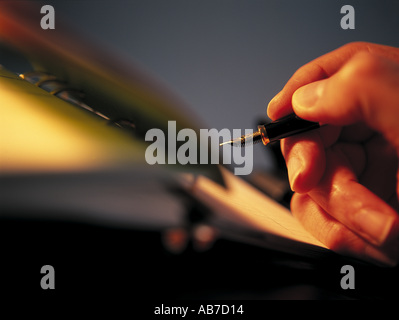 Stift und Papier Stockfoto