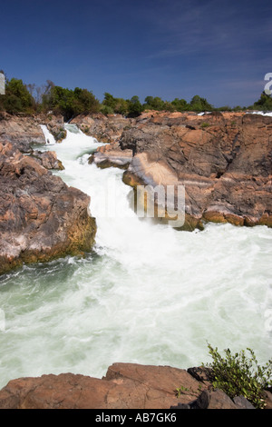 Tat Somphamit Wasserfällen, Don Khon Stockfoto