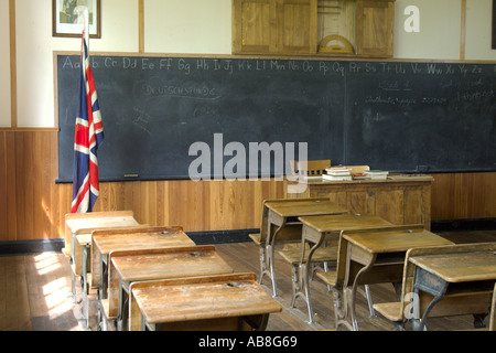 Eine Schule Haus Innenraum an das Mennonite Heritage Village in Steinbach Manitoba Kanada Stockfoto