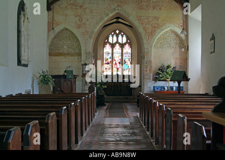 Jane Austen in Steventon geboren, war ihr Vater Rektor des 12 Jh. St Nikolaus Kirche Steventon Hampshire England UK Stockfoto