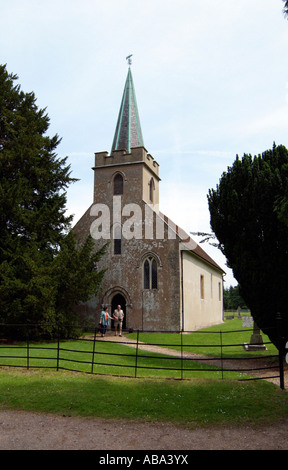 Jane Austen in Steventon geboren, war ihr Vater Rektor des 12 Jh. St Nikolaus Kirche Steventon Hampshire England UK Stockfoto