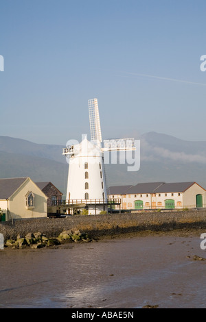 Weiße Mühle am Ufer Flusses in Tralee, County Kerry, Irland. Stockfoto