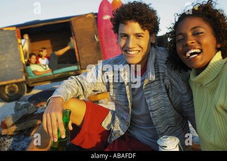 Menschen am Strand Stockfoto