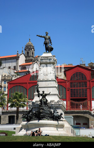 Portugal Douro Porto Praça Do Infante Dom Henrique Stockfoto