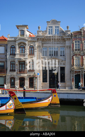 Portugal Beira Litoral Aveiro Kanal zentrale Moliceiro-Boote Stockfoto