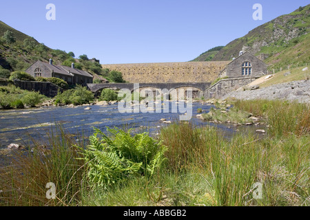 Fluss-Elan unter Caban Coch Reservoir Elan Tal Wales Sommer 2005 Stockfoto