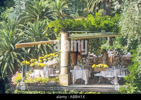 Loggia Speisesaal Terrasse im exklusiven 5-Sterne Hotel Splendido, Portofino, Italien Stockfoto