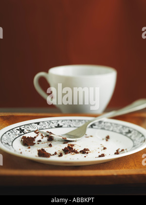 Schokoladen-Kuchen und Kaffee Stockfoto