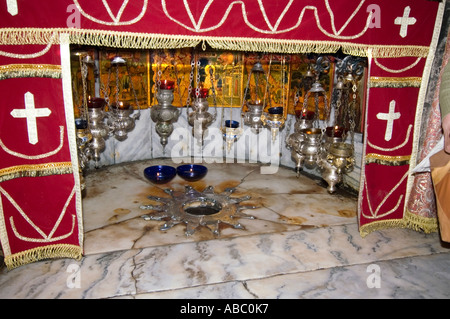 Israel-Bethlehem-Bet-Lehem Geburt Christi Kirche Grotte wo Jesus, mit dem Stern von Bethlehem geboren wurde Stockfoto